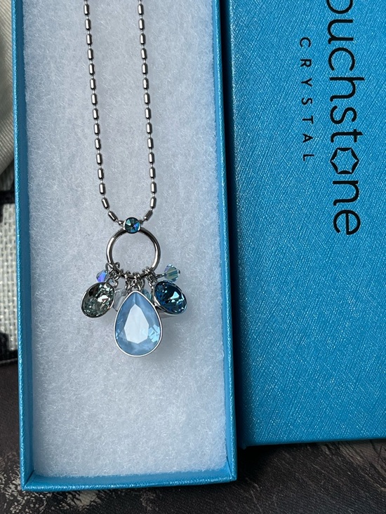 Swarovski Jewelry - Swarovski Silver Necklace with Light Teardrop and Blue Accents Charmed Existence